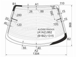 Заднее стекло на Audi 80, 90 (B4) SED в Уфе с установкой