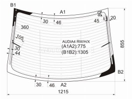 Заднее стекло на Audi A4 1994-2000 SED в Уфе с установкой